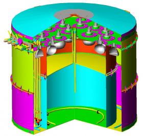  Первый промышленный детектор антинейтрино, трёхмерная модель