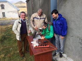  SINP scientists G.Garipov and V.Bogomolov, NAL Director A.Chilingaryan...